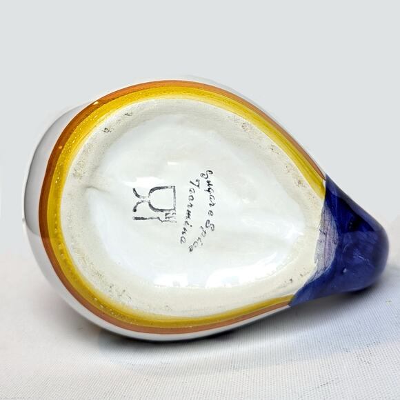 Vintage Italian Majolica Rooster Pitcher Jug – Hand Painted Stoneware 1990s - Picture 8 of 9